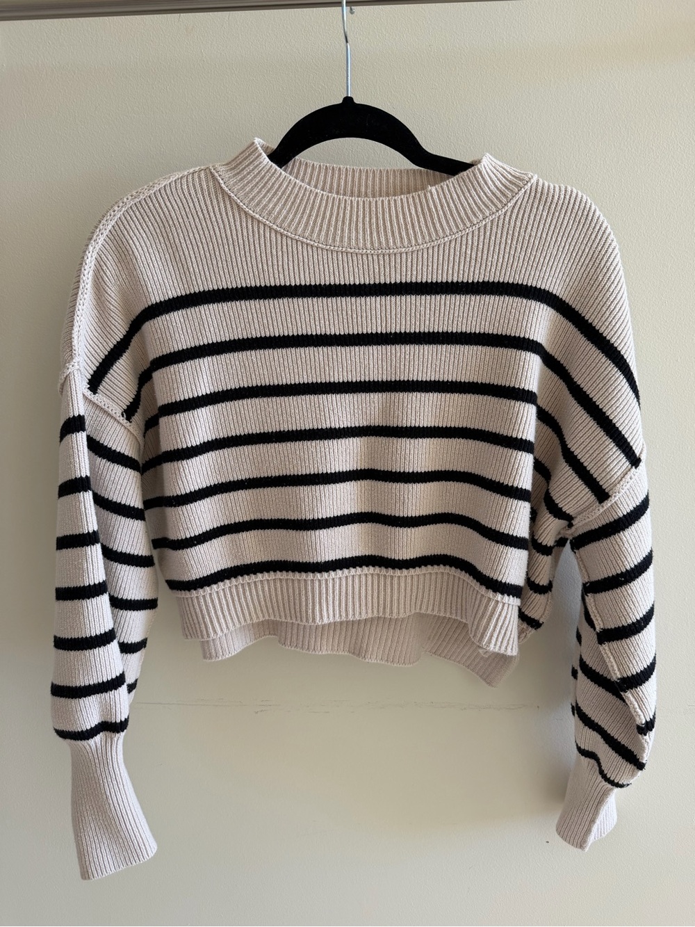 Free People Easy Street Stripe Rib Crop Sweatet